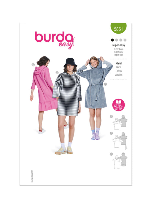 Burda Sewing Pattern 5851 Misses' Towel Dress from Jaycotts Sewing Supplies