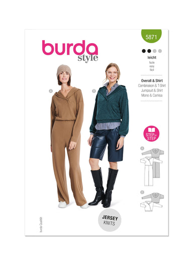 Burda Sewing Pattern 5871 Misses' Jumpsuit & Top from Jaycotts Sewing Supplies