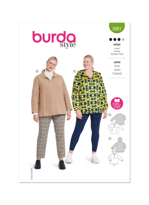 Burda Sewing Pattern 5881 Misses' Jacket from Jaycotts Sewing Supplies