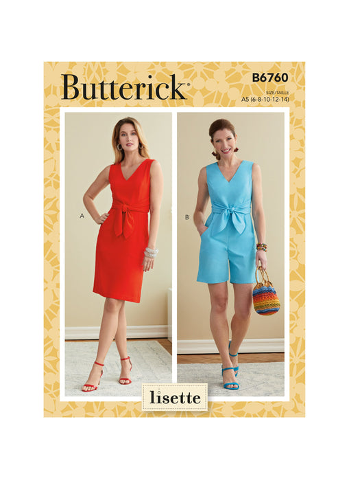 Butterick sewing pattern 6760 Misses' Dress and Playsuit from Jaycotts Sewing Supplies