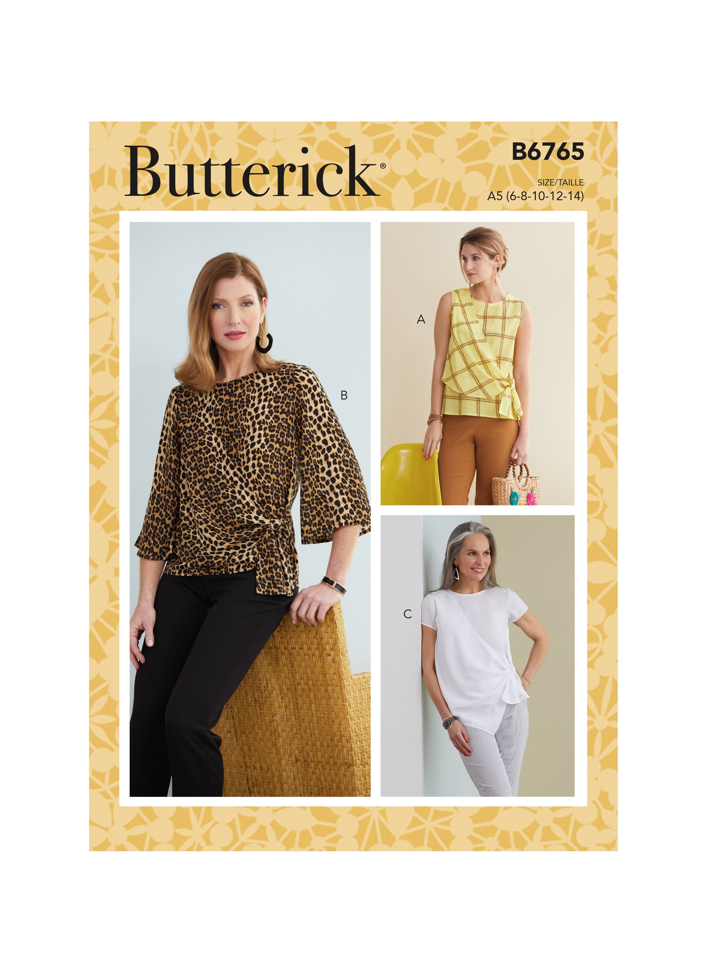 Butterick sewing pattern 6765 Misses' Tops from Jaycotts Sewing Supplies