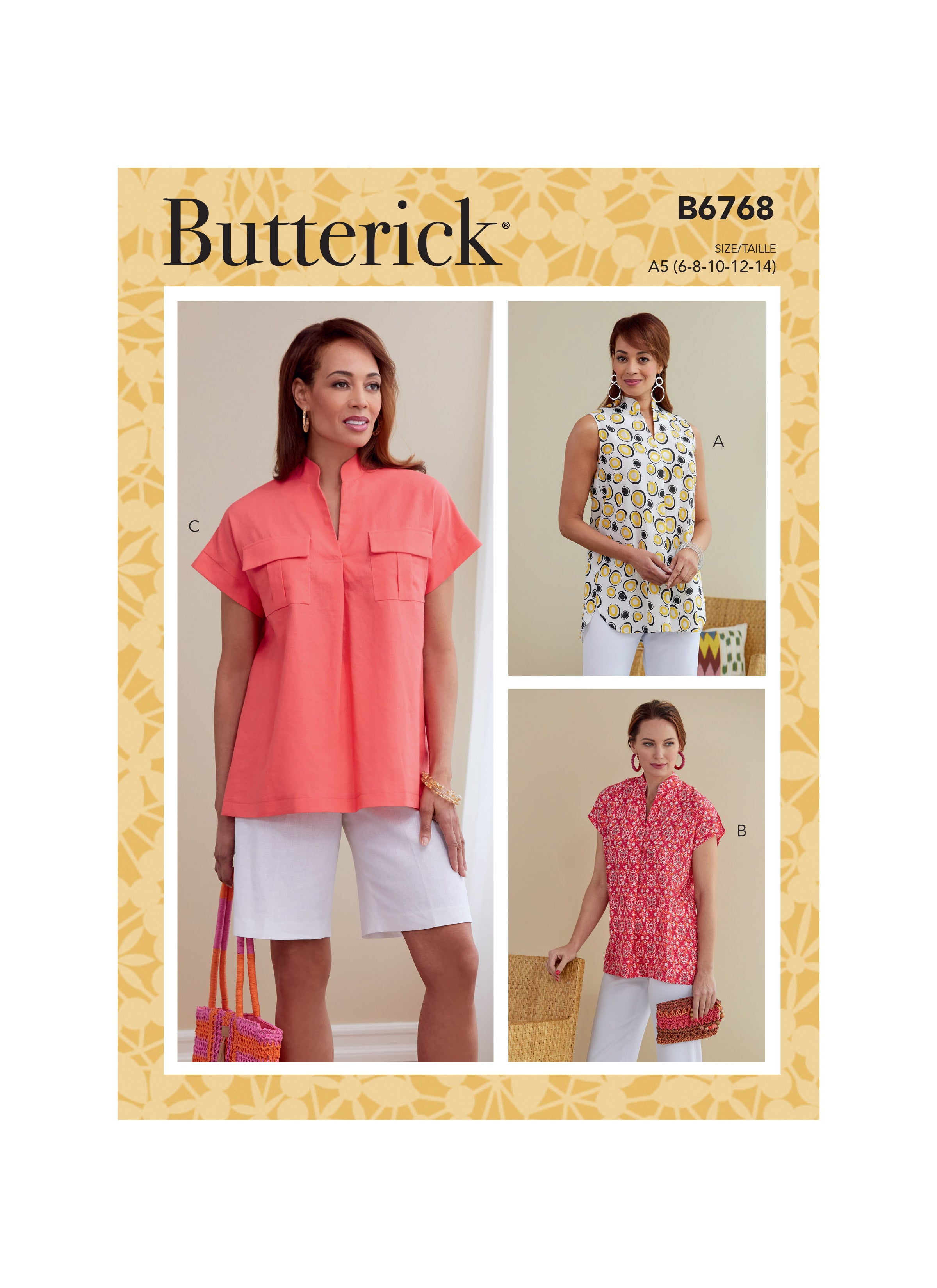 Butterick sewing pattern 6768 Misses' Top from Jaycotts Sewing Supplies