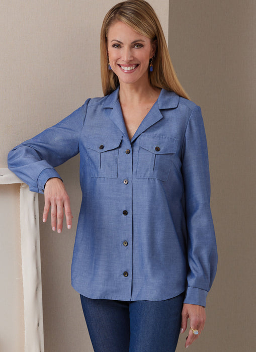 Butterick Sewing Pattern B6924 Misses' Shirts By Palmer/Pletsch from Jaycotts Sewing Supplies