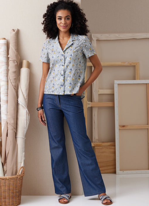 Butterick Sewing Pattern B6924 Misses' Shirts By Palmer/Pletsch from Jaycotts Sewing Supplies