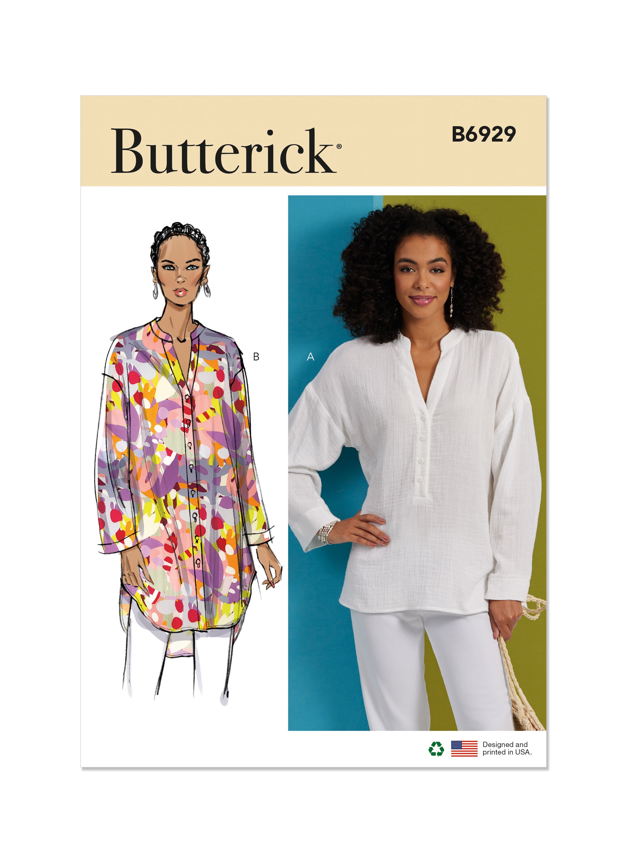 Butterick Sewing Pattern B6929 Misses’ Top and Tunic from Jaycotts Sewing Supplies