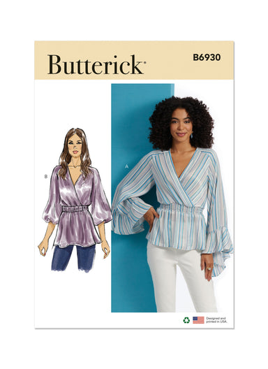 Butterick Sewing Pattern B6930 Misses' Top from Jaycotts Sewing Supplies