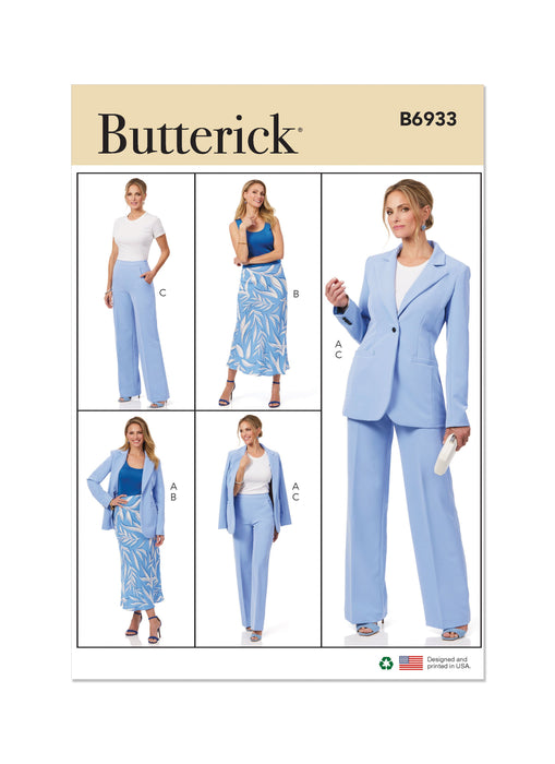 Butterick Sewing Pattern B6933 Misses' Jacket, Skirt and Pants from Jaycotts Sewing Supplies