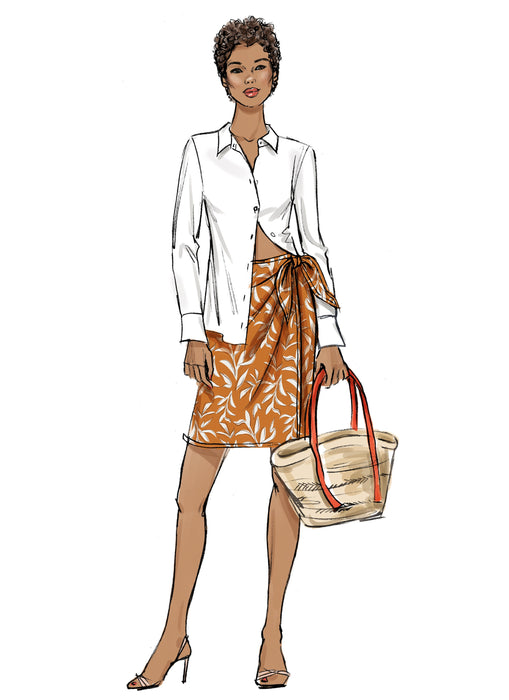 Butterick Sewing Pattern B6934 Misses' Wrap Skirt in Two Lengths from Jaycotts Sewing Supplies