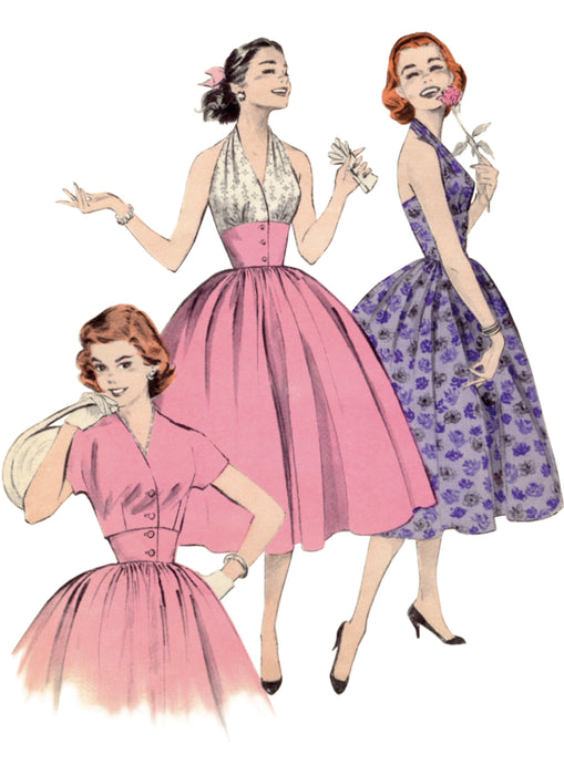 1950s halter dress Butterick 6938 sewing pattern Halter Dress and Jacket — jaycotts.co.uk