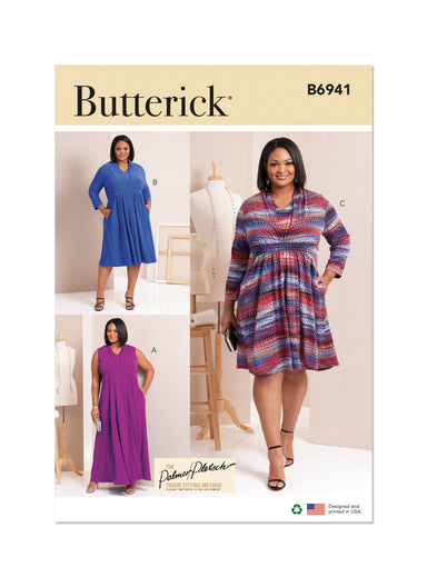 Butterick sewing pattern 6941 Women's Knit Dresses by Palmer/Pletsch from Jaycotts Sewing Supplies