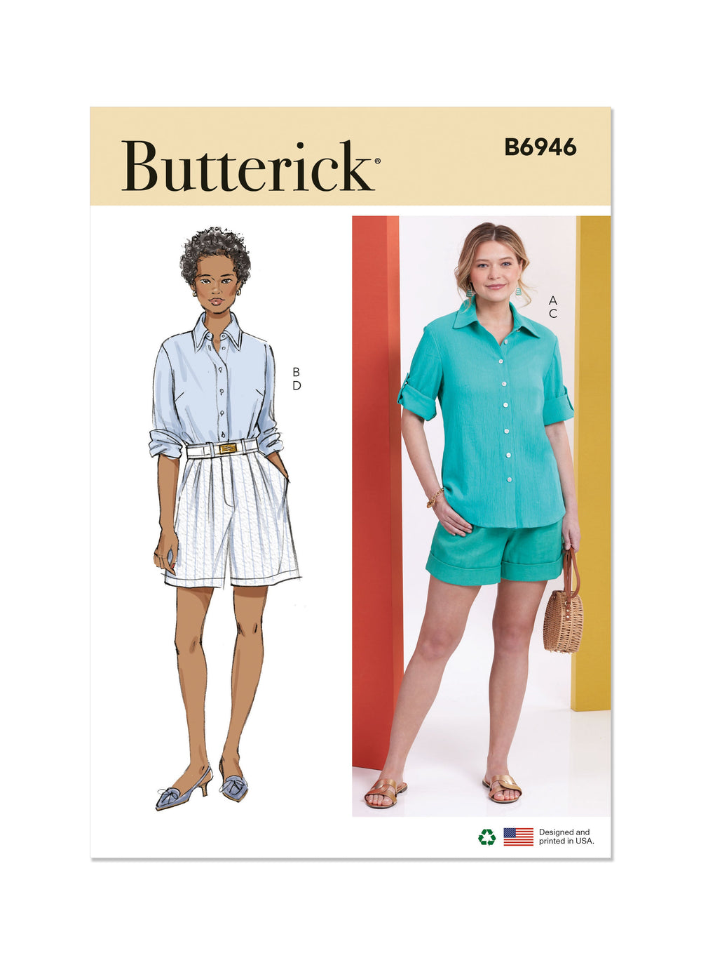 Butterick 6841 Unisex Button-Down Shirts