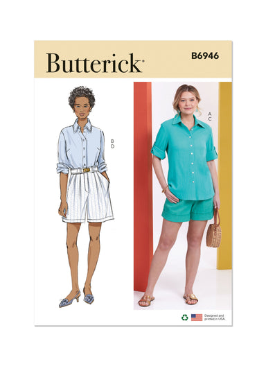 Butterick sewing pattern 6946 Shirts and Shorts from Jaycotts Sewing Supplies