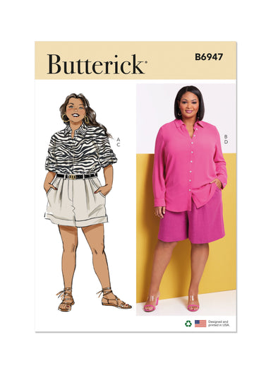 Butterick sewing pattern 6947 Women's Shirts and Shorts from Jaycotts Sewing Supplies