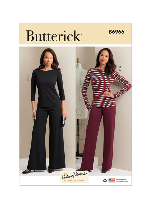 Butterick sewing pattern 6966 Knit Tops and Pants from Jaycotts Sewing Supplies