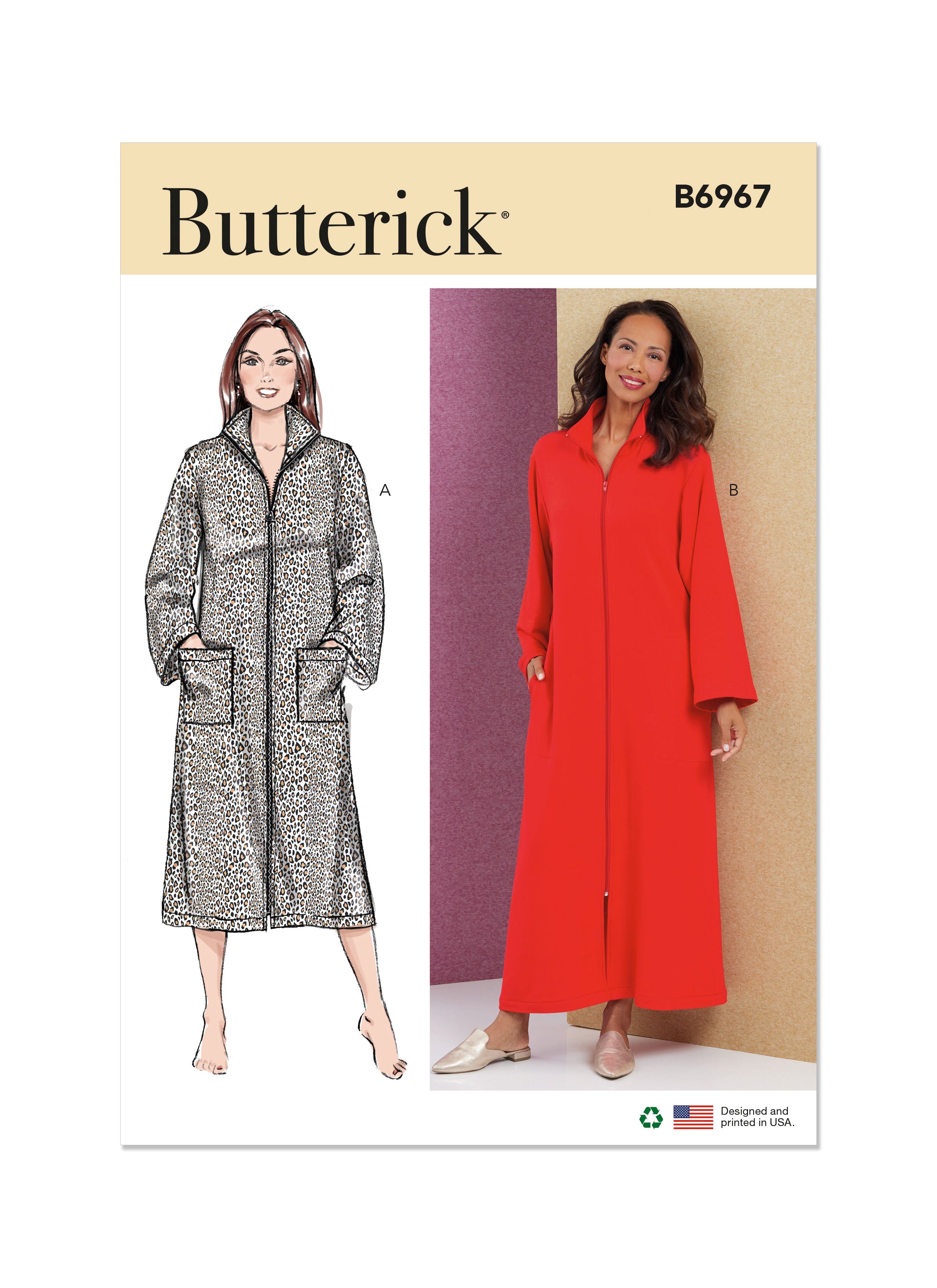 Butterick sewing pattern 6967 Women's Dressing Gown from Jaycotts Sewing Supplies