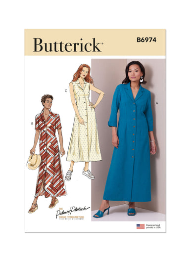 Butterick sewing pattern B6974 Misses' Shirt Dress by Palmer/Pletsch from Jaycotts Sewing Supplies