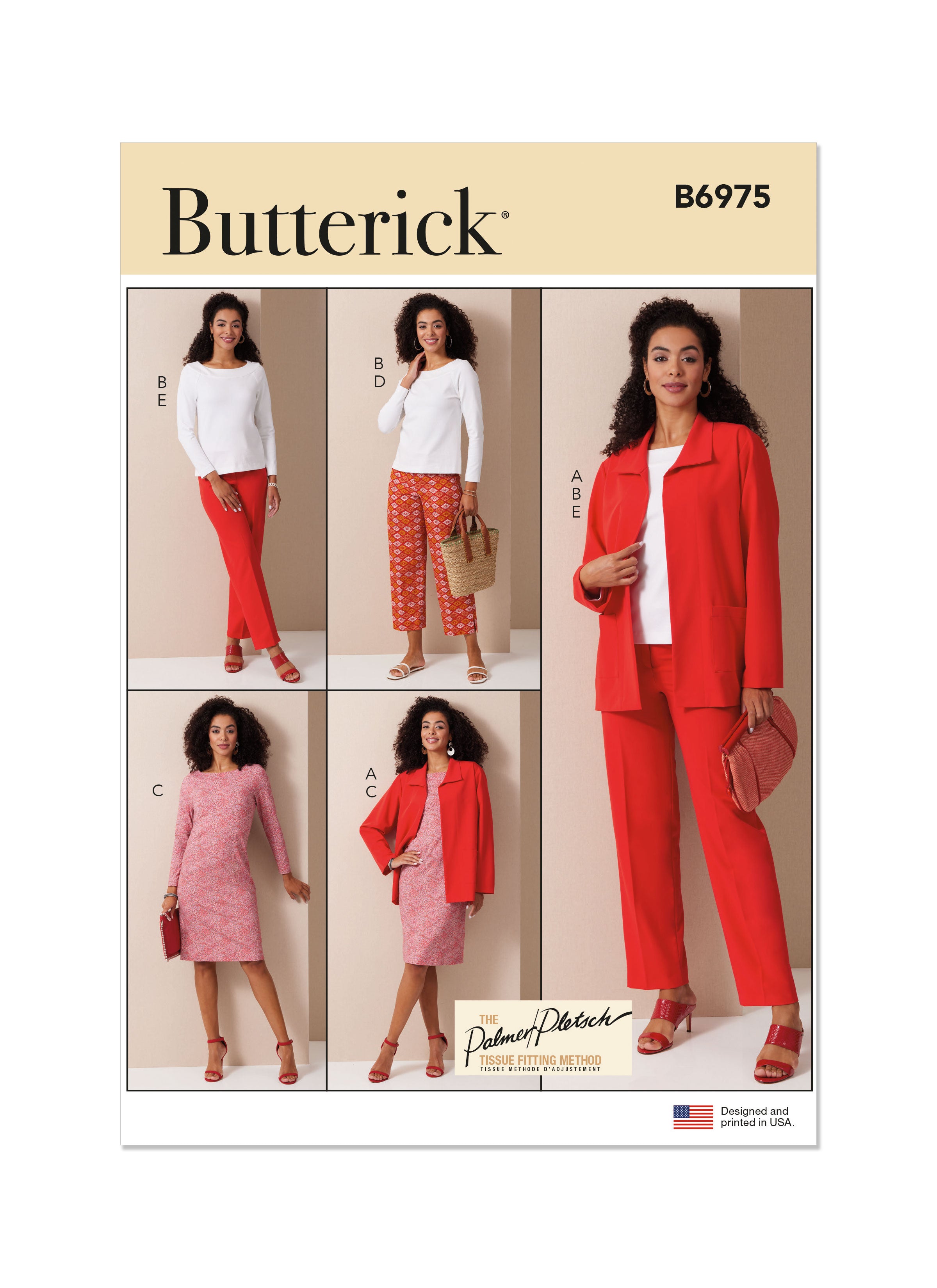 Butterick sewing pattern B6975 Jacket, Top, Dress, and Pants by Palmer/Pletsch from Jaycotts Sewing Supplies