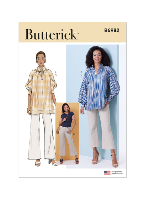 Butterick sewing pattern B6982 Misses' Tunics and Jeans from Jaycotts Sewing Supplies