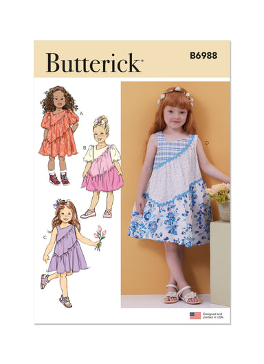 Butterick sewing pattern B6988 Children's Dresses from Jaycotts Sewing Supplies