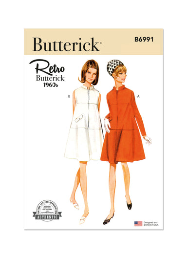 Butterick Sewing Pattern 6991 Vintage 1960's One-Piece Dress from Jaycotts Sewing Supplies