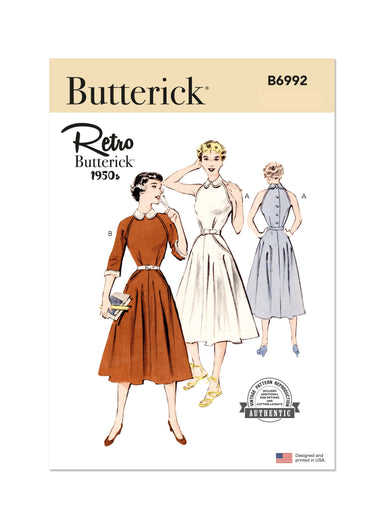 Butterick Sewing Pattern 6992 Vintage 1950's dress from Jaycotts Sewing Supplies