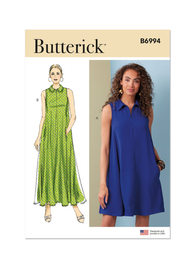 Butterick Sewing Pattern 6994 Loose-Fitting Dress in Two Lengths from Jaycotts Sewing Supplies