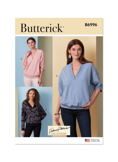 Butterick Sewing Pattern 6996 Knit Tops by Palmer/Pletsch from Jaycotts Sewing Supplies