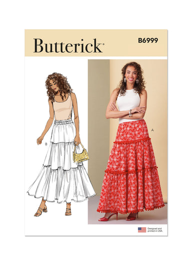 Butterick Sewing Pattern 6999 Tiered Skirts from Jaycotts Sewing Supplies