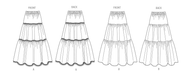 Butterick Sewing Pattern 6999 Tiered Skirts from Jaycotts Sewing Supplies