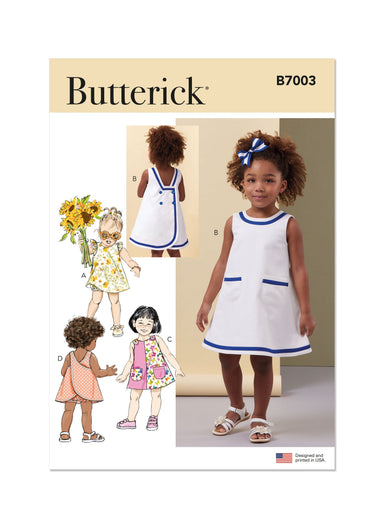 Butterick Sewing Pattern 7003 Toddlers' Dresses and Panties from Jaycotts Sewing Supplies