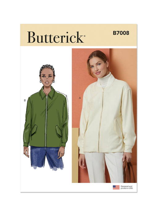 Butterick sewing pattern B7008 Misses' Bomber Jackets from Jaycotts Sewing Supplies