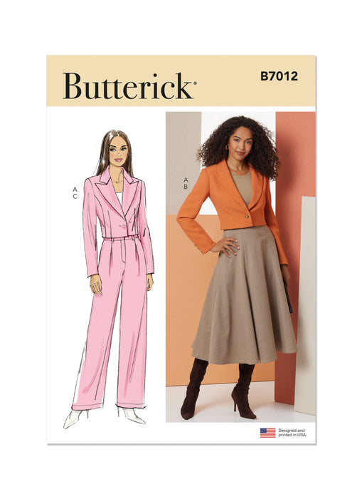 Butterick sewing pattern B7012 Misses' Jacket, Skirt, and Pants from Jaycotts Sewing Supplies