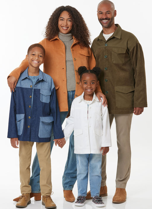 Butterick sewing pattern B7016 Girls', Boys' and Adults' Jackets from Jaycotts Sewing Supplies