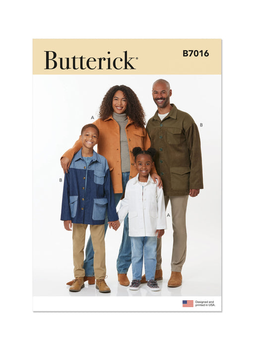 Butterick sewing pattern B7016 Girls', Boys' and Adults' Jackets from Jaycotts Sewing Supplies