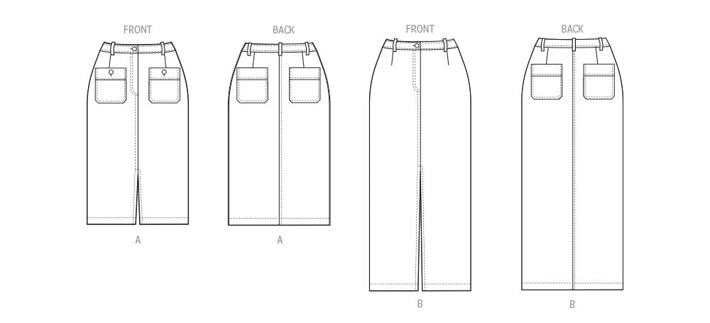 Butterick sewing pattern 7057 Misses' Pencil Skirt in Two Lengths from Jaycotts Sewing Supplies