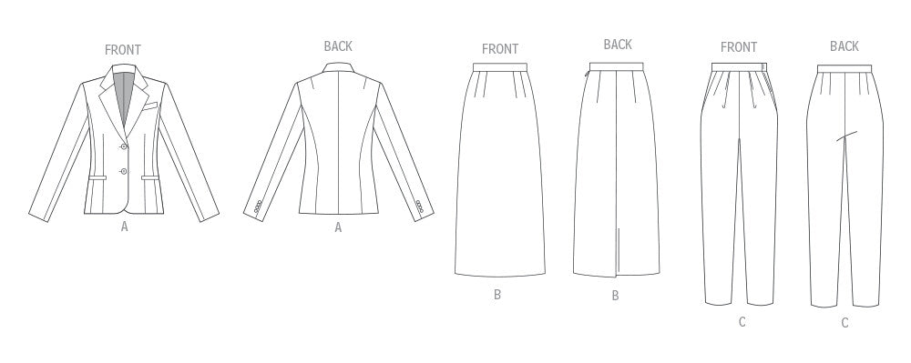 Butterick sewing pattern 7060 Misses’ Jacket, Skirt and Pants from Jaycotts Sewing Supplies