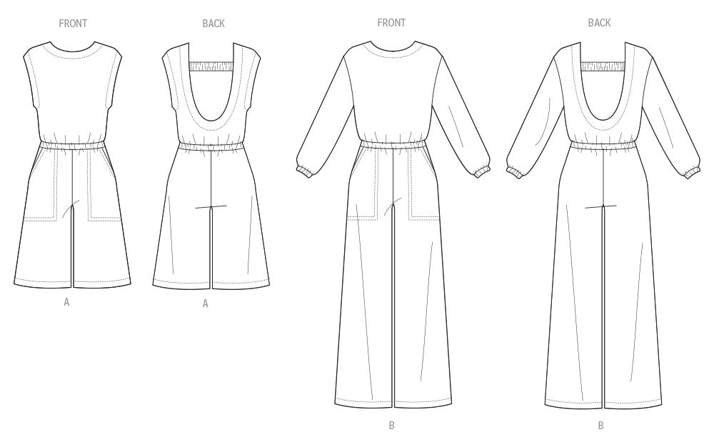 Butterick sewing pattern 7063 Misses' Knit Jumpsuit with Length and Sleeve Variations from Jaycotts Sewing Supplies