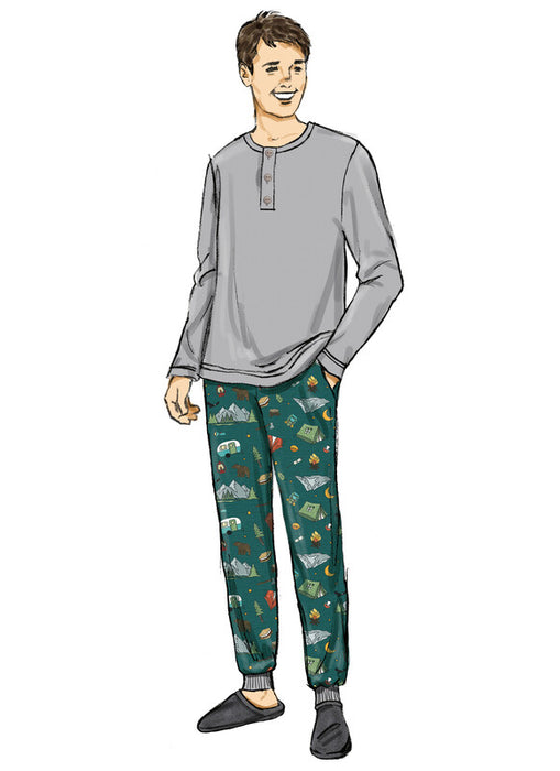 Butterick sewing pattern 7065 Girl's and Boy's and Adult Knit Tops and Joggers from Jaycotts Sewing Supplies
