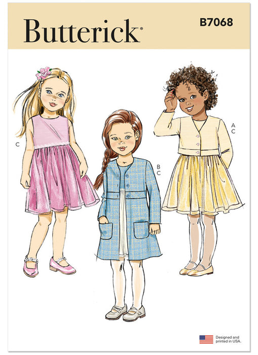 Butterick sewing pattern 7068 Children's Jacket, Coat and Dress from Jaycotts Sewing Supplies
