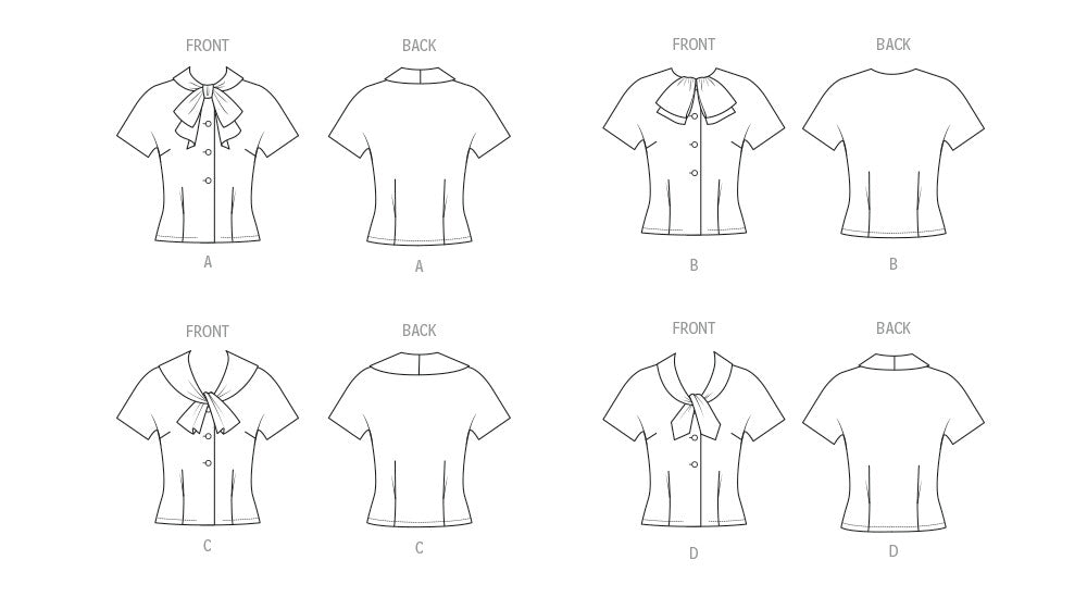 Butterick sewing pattern 7071 Misses' Blouse with Four Necklines from Jaycotts Sewing Supplies