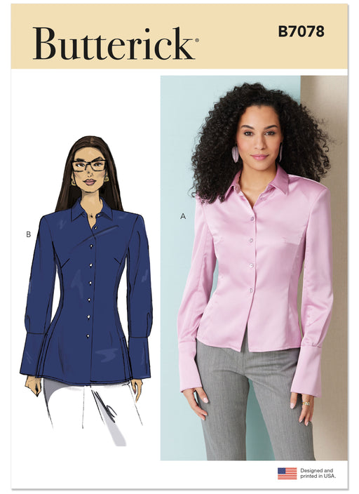 Butterick sewing pattern 7078 Misses' Shirt in Two Lengths from Jaycotts Sewing Supplies