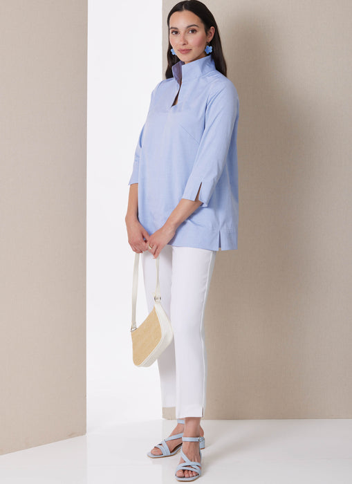 Butterick sewing pattern 7080 Misses' Stand Collar Blouse from Jaycotts Sewing Supplies