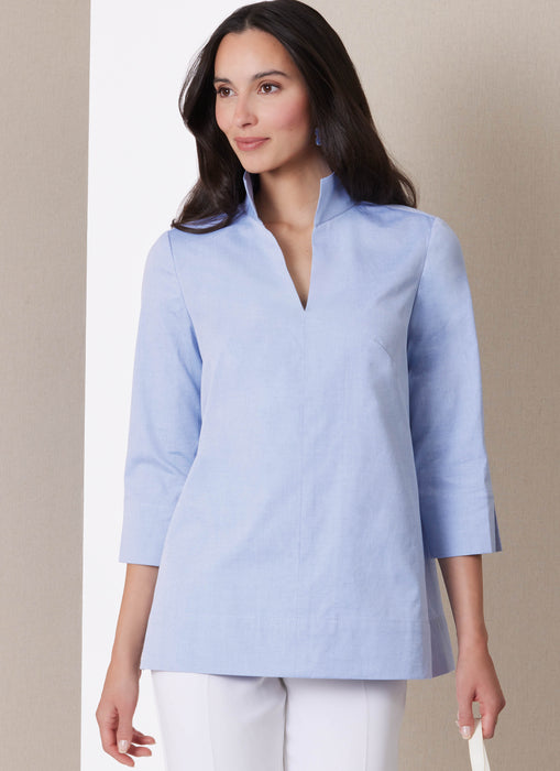 Butterick sewing pattern 7080 Misses' Stand Collar Blouse from Jaycotts Sewing Supplies
