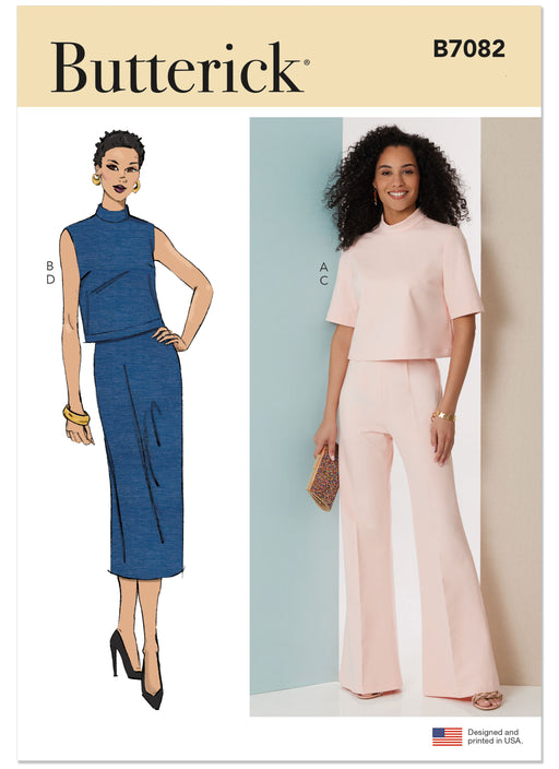 Butterick sewing pattern 7082 Misses' Tops, Pants and Skirt from Jaycotts Sewing Supplies