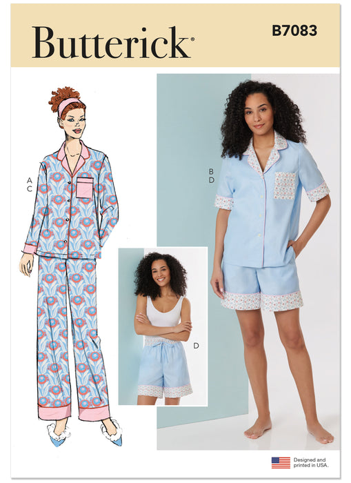 Butterick sewing pattern 7083 Misses' Pyjamas from Jaycotts Sewing Supplies