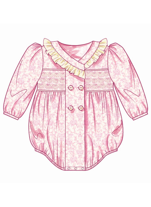 Butterick sewing pattern 7085 Babies' Romper and Bonnet in sizes S-M-L from Jaycotts Sewing Supplies