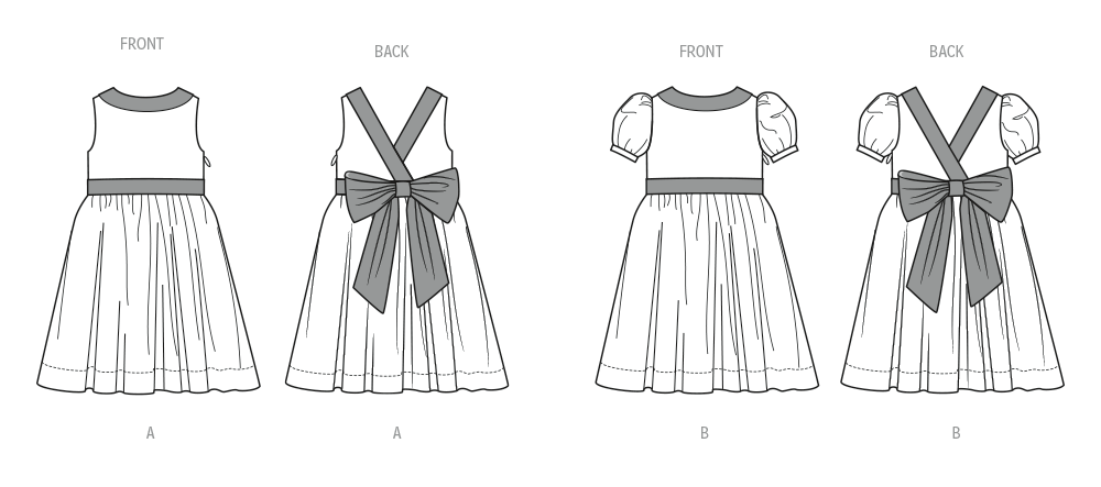 Butterick sewing pattern 7089 Girl's Bridesmaids Dress from Jaycotts Sewing Supplies