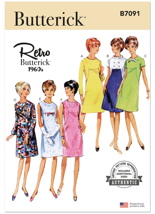 Butterick sewing pattern 7091 Misses' One-Piece Dress from Jaycotts Sewing Supplies