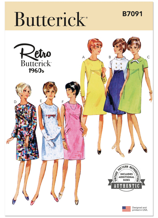 Butterick sewing pattern 7091 Misses' One-Piece Dress from Jaycotts Sewing Supplies