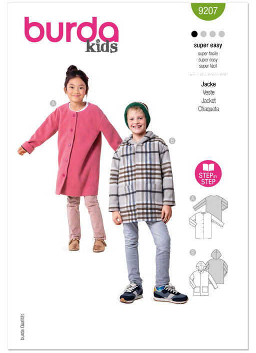 Burda Pattern 9207 Children's Coats from Jaycotts Sewing Supplies